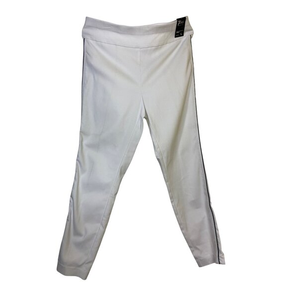 7th Avenue Design Studio High-Waist Pull-On Ankle Pants Stretch White Large cute - Picture 1 of 6